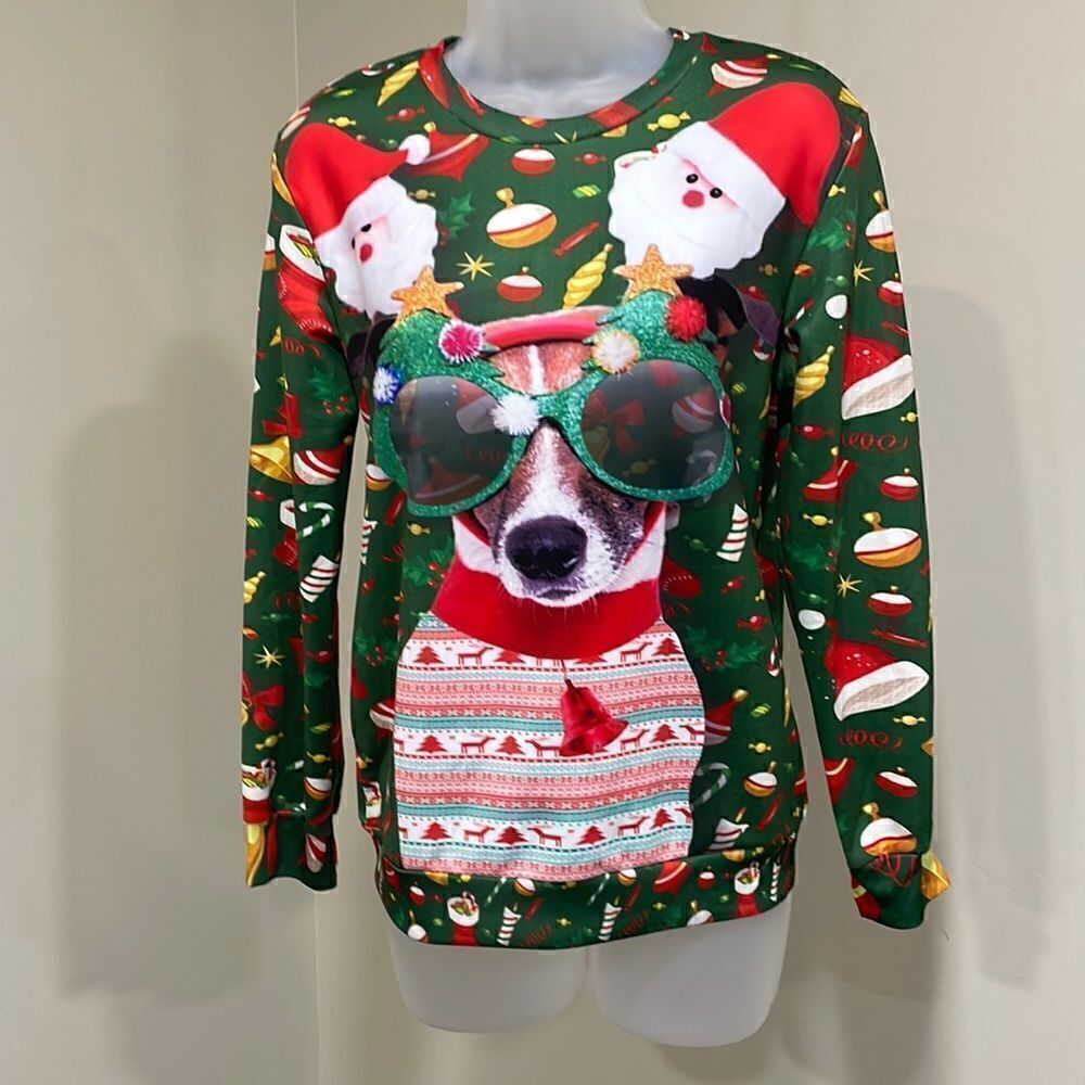 NWOT Christmas Dog Santa Shirt.  Size XL extra large